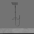 Stainless Steel Wall Mounted Shower Fixture With Overhead And Handheld Sprayers