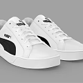 PUMA White Casual Shoes With Black Logo And Classic Stylish Design