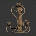 Decorative Metal Candle Holders With Ornate Designs And Multiple Candle Seats