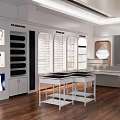 NEDGLORY Store Front With Glass Doors Brick Wall And Modern Interior Display Shelves