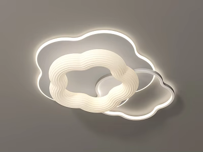 Cloud Shaped Modern Ceiling Light With Soft Illumination And Sleek Design 3d model