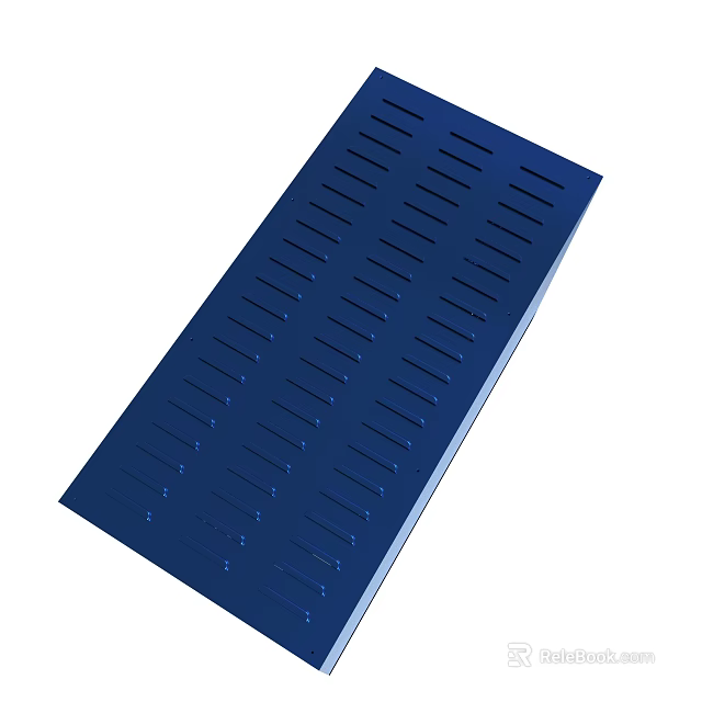 Blue Plastic Rectangular Board With Long Strip Holes For Multiple Applications 3d model