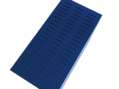 Blue Plastic Rectangular Board With Long Strip Holes For Multiple Applications 3d model