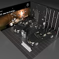 Modern Mercedes Benz Showroom With Displayed Cars Automotive Accessories And Lighting