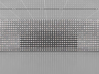 Modern Futuristic Wall Panel With Small Square Modules And Horizontal Lines 3d model