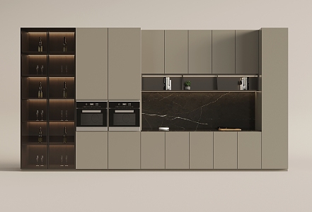 Modern Western Kitchen Cabinet Wine Cabinet Sideboard Cabinet 3d model