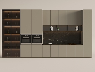 Modern Western Kitchen Cabinet Wine Cabinet Sideboard Cabinet 3d model