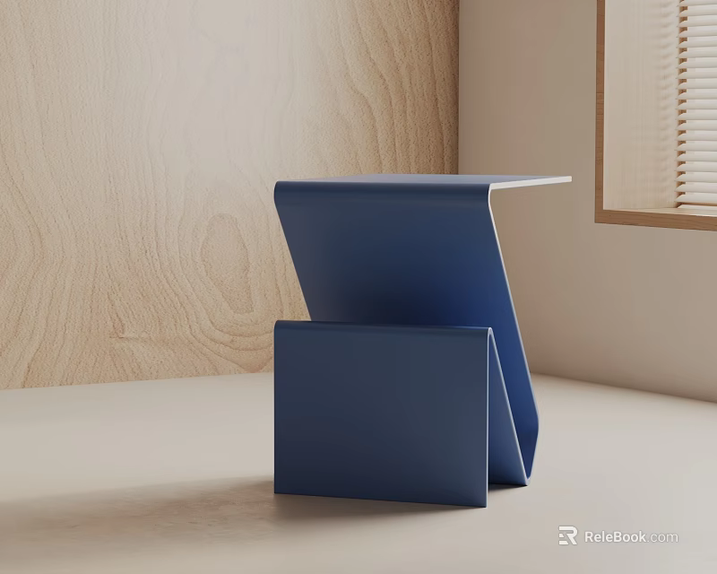 Sleek Modern Blue Side Table Featuring Unique Layered Geometric Design For Home Interior 3d model