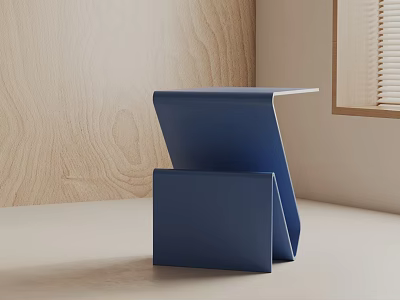 Sleek Modern Blue Side Table Featuring Unique Layered Geometric Design For Home Interior 3d model
