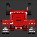 Red Lowboy Trailer With Long Body Multiple Wheels And Shiny Surface 3d model