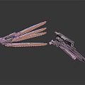 Set Of Mechanical Metal Tools With Serrated Blades And Industrial Components