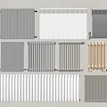 Different Home Heating Radiators With Panel Column Designs And White Grey Copper Colors 3d model