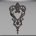 Ornate Decorative Architectural Element With Intricate Scrollwork And Foliate Motifs 3d model