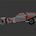 Futuristic Sci Fi Vehicle With Red Silver Mechanical Structure And Sleek Design 3d model