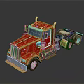 Red Heavy Duty Truck Modern Cab Design With Chrome Details Shiny Finish And Wheels