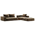 Modern Sofa Collection With Different Colors Ottoman And Comfortable Pillows 3d model