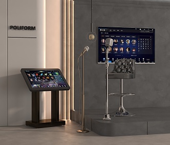 Modern song machine microphone display sound microphone 3d model