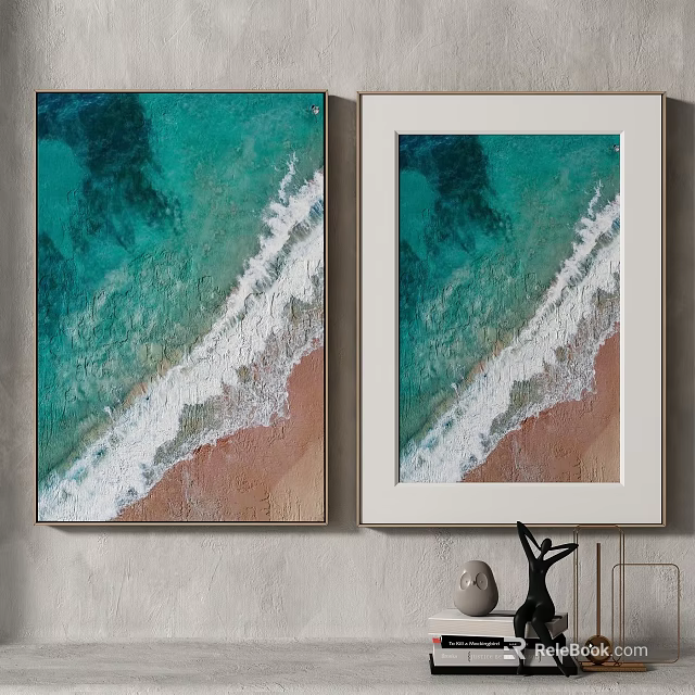 Creative Ocean Wave Inflatable Models With Framed And Unframed Designs For Wall Decoration 3d model