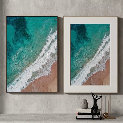 Creative Ocean Wave Inflatable Models With Framed And Unframed Designs For Wall Decoration 3d model