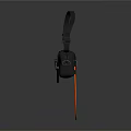 Stylish Black Shoulder Bag With Adjustable Strap And Orange Decorative Cord