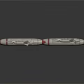 Space Rockets And Spacecraft Models With Silver Bodies And Red Tips For Exploration