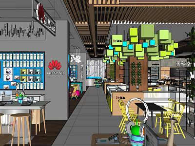 Modern mobile phone store mobile phone digital store 3d model