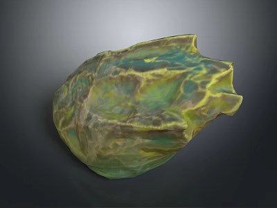 Colorful Textured Decorative Shell With Green Yellow And Blue Iridescent Surface 3d model