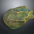 Colorful Textured Decorative Shell With Green Yellow And Blue Iridescent Surface