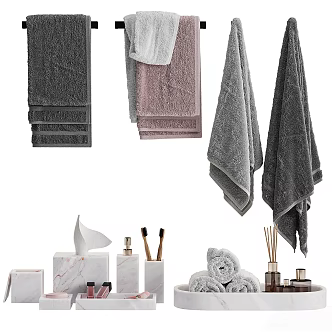 Bathroom washing supplies collection 3d model