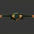 Military Officer in Green Uniform with Decorations Standing Arms Outstretched