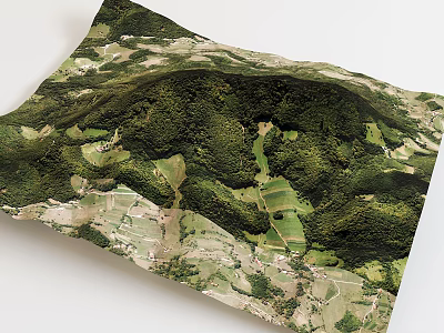 Aerial View Garden Landscape With Green Mountains Rolling Hills Lush Vegetation And Farmland 3d model