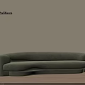 Elegant Poliform Moss Green Curved Sectional Sofa For Modern Living Room