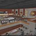 Stylish Warm Red Themed Chinese Beef Restaurant With Cozy Dining Booths In Shopping Mall