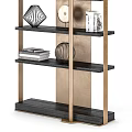 Modern Bookshelf Design with Decorative Objects Books Vases and Sculptures on Shelves