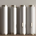Modern White Pillars With Gold Trim And Sleek Minimalist Design Details