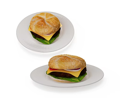 Modern Hamburger 3d model Modern Hamburger 3d model
