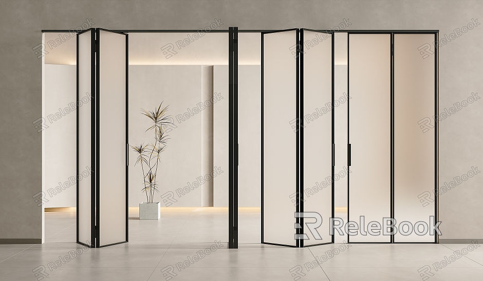 Minimalist folding door glass door frosted glass folding door folding door frosted glass sliding door model