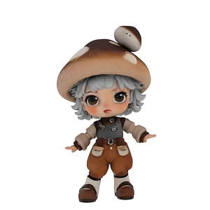 Mushroom cap kid 3d model