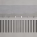 Modern Fence Design With Transparent Panel And Vertical Metal Slats Structure 3d model