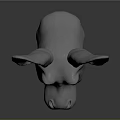 White Donkey Head Sculpture With Large Ears And Detailed Design Features