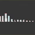 3D Urban Building Models Showcasing White Red Structures Different Heights Irregular Layout