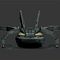 Futuristic Sci Fi Spaceship 3D Model With Metallic Blue Green Finish And Aerodynamic Wings