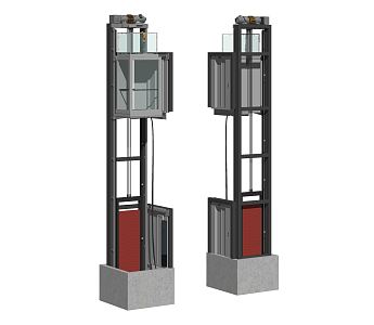 Modern Elevator Lift Sightseeing Elevator Car 3d model