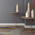 Modern round table coffee table side 3d model