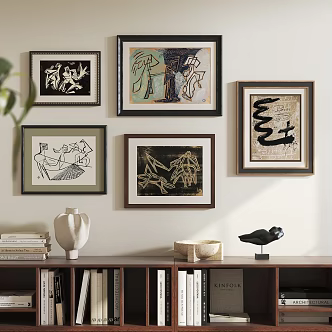 Antique Abstract Hanging Picture Combination 3d model