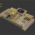 Professional Control Console with Colored Buttons Adjustment Knobs Digital Display and Control Sections