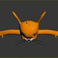 Classic Orange Animated Character from Tom and Jerry with Big Ears in Standing Pose