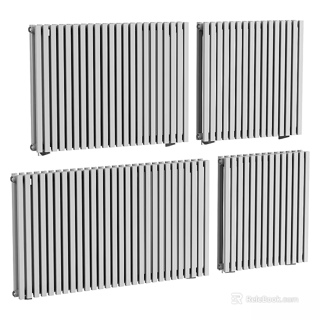 Modern Silver Vertical Radiators With Sleek Lines For Home Heating 3d model 