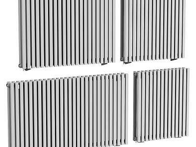Modern Silver Vertical Radiators With Sleek Lines For Home Heating 3d model