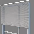 White Window Blinds Installed On Modern Window Frame Design 3d model